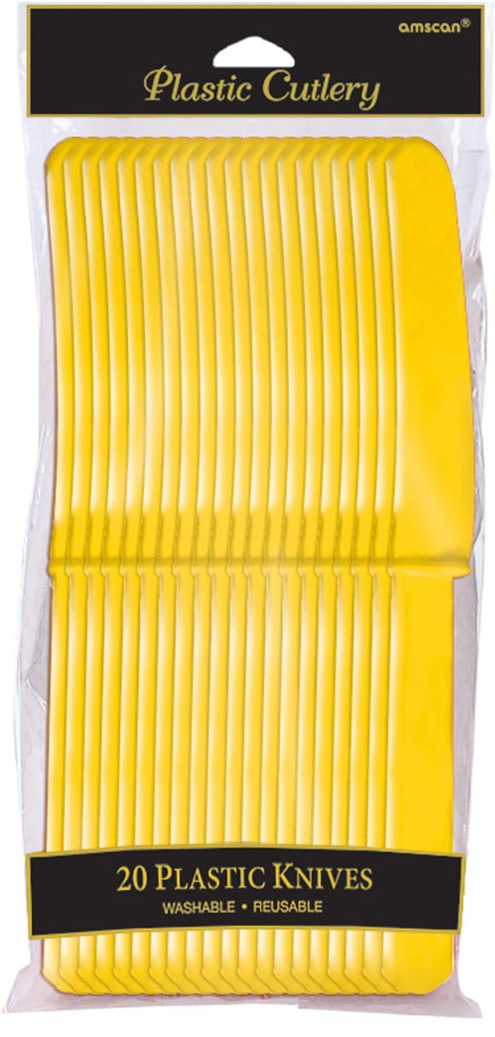CUCHILLO PLAST 20 UDS AMARILLO