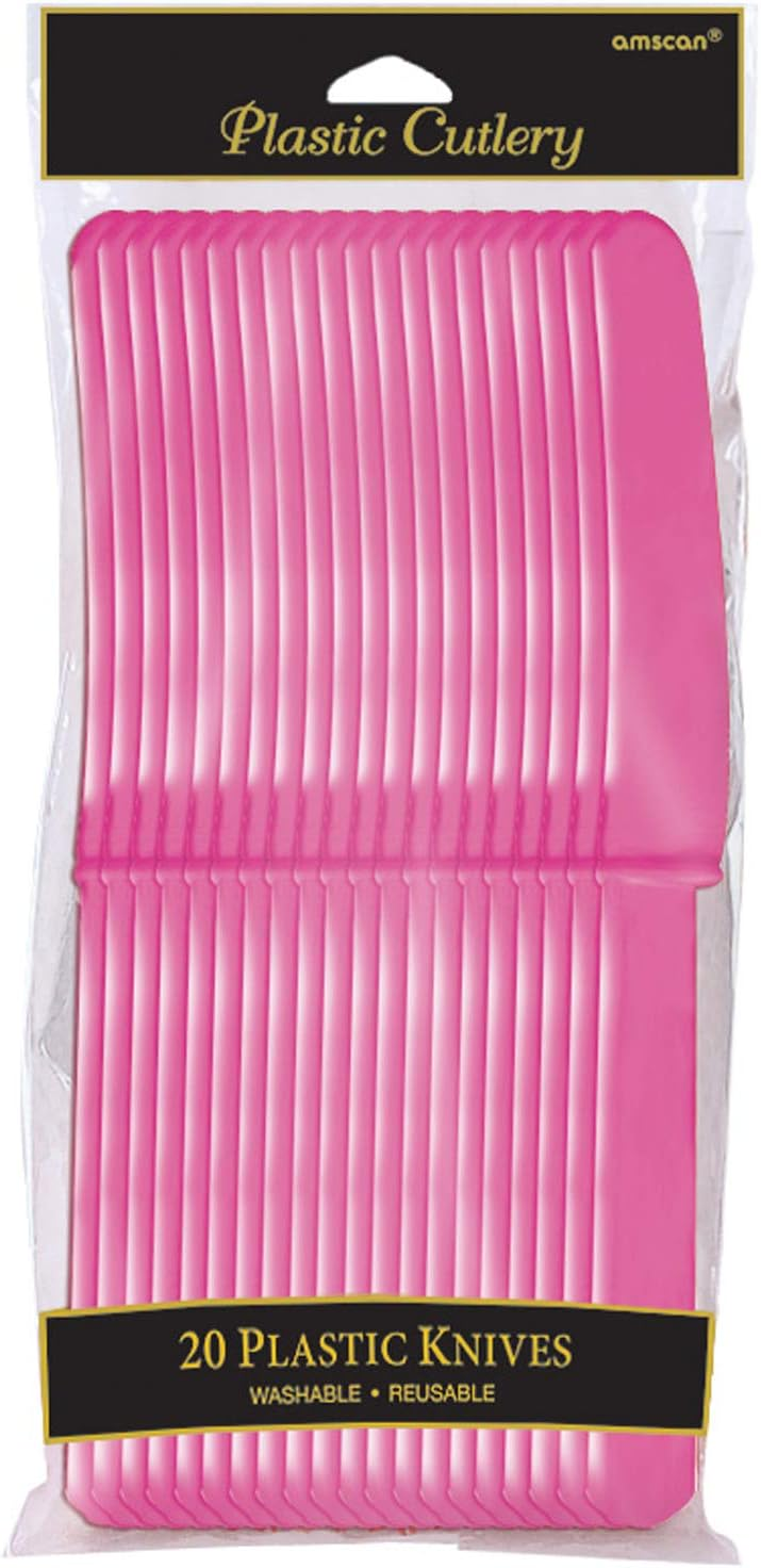CUCHILLO PLAST 20 UDS FUCSIA