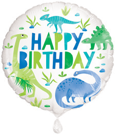 GLOBO MET HPY BDAY DINO 18PG