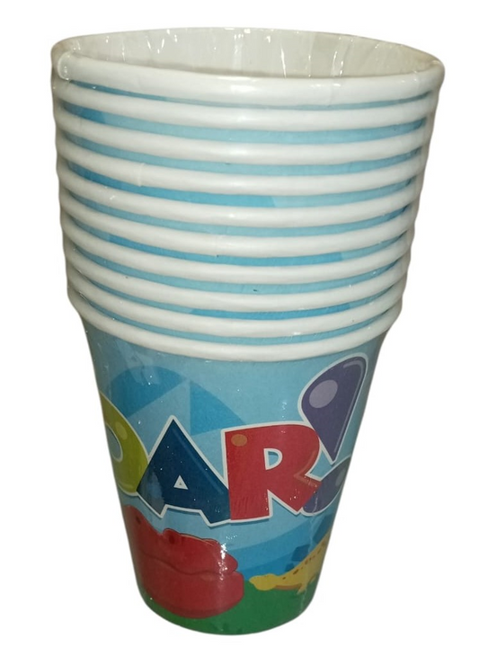 VASOS CARTON DINOSAURIOS 10/1