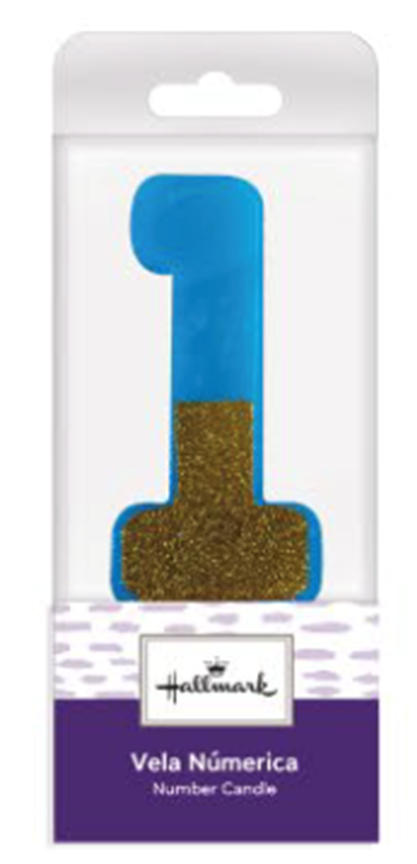 VELA AZUL ESCARCHARDA NUMERO 1