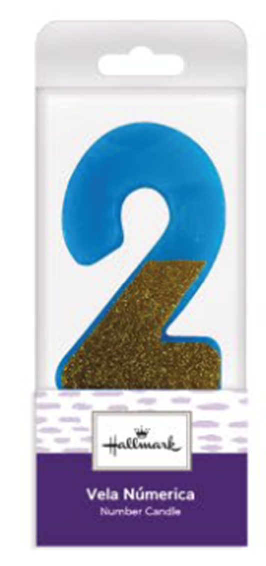 VELA AZUL ESCARCHARDA NUMERO 2