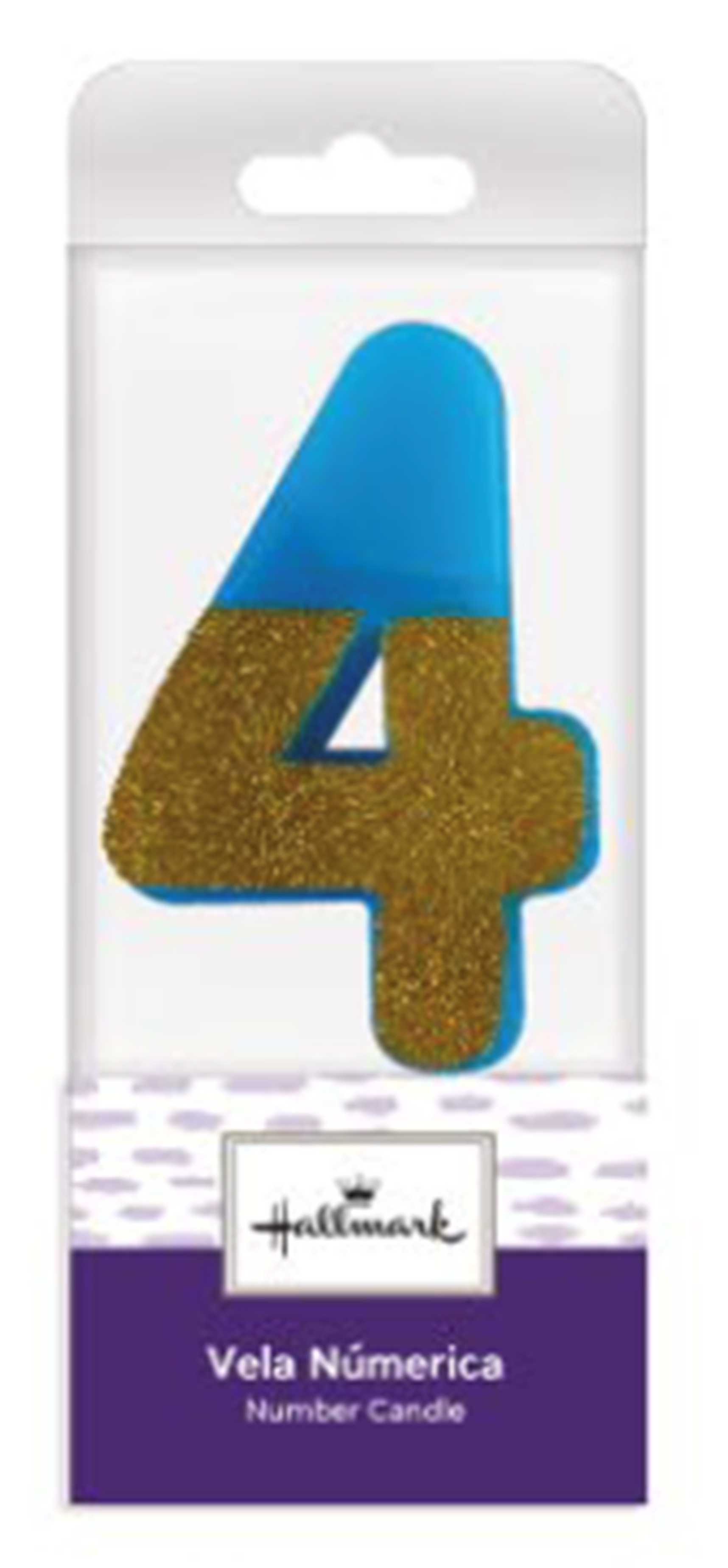 VELA AZUL ESCARCHARDA NUMERO 4