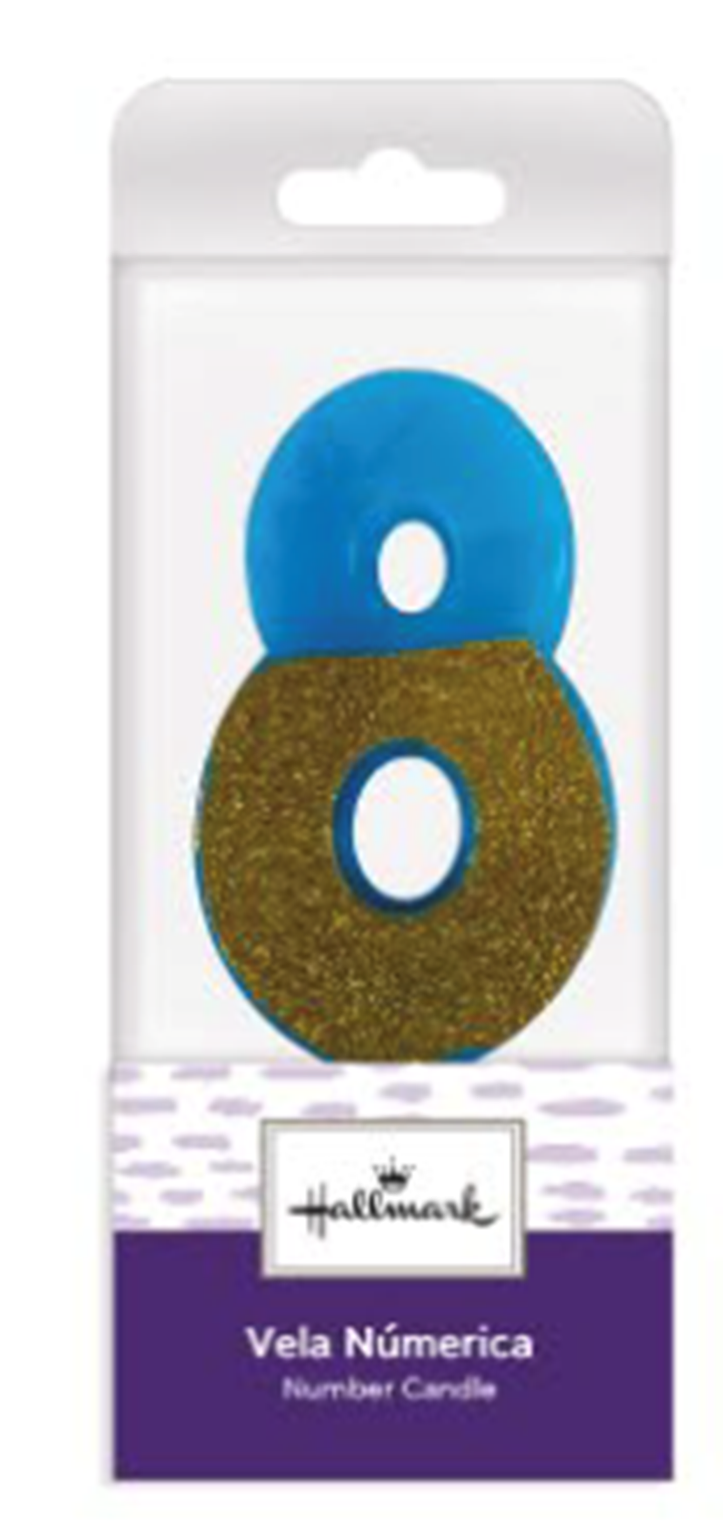 VELA AZUL ESCARCHARDA NUMERO 8