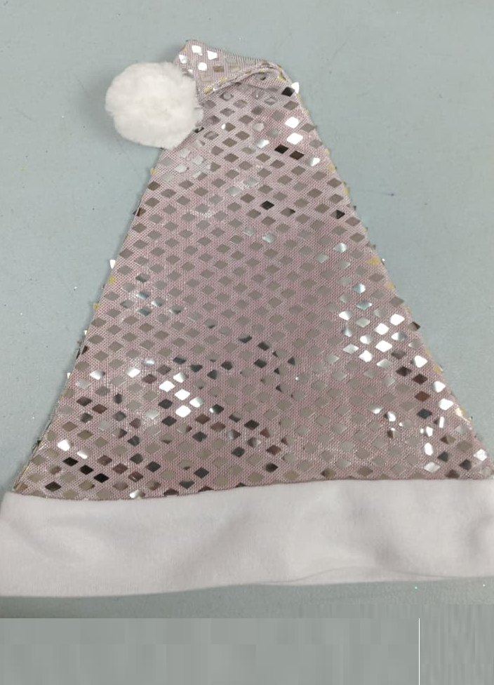 HAT SANTA LENTEJUELAS PLATA