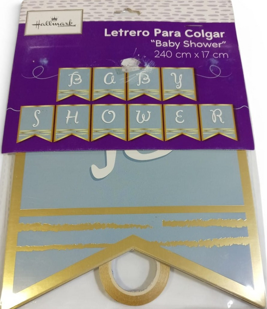 LETRERO BABY SHOWER AZUL-DORAD