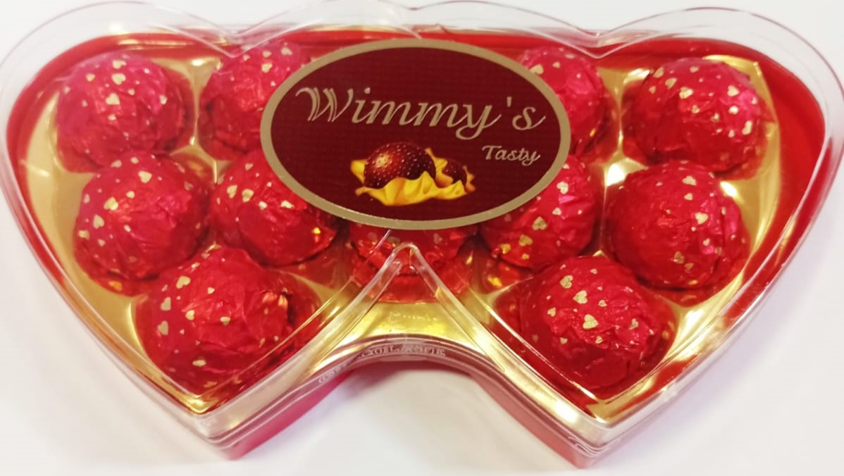 CORAZON DOBLE ROJO 150GR 18UDS
