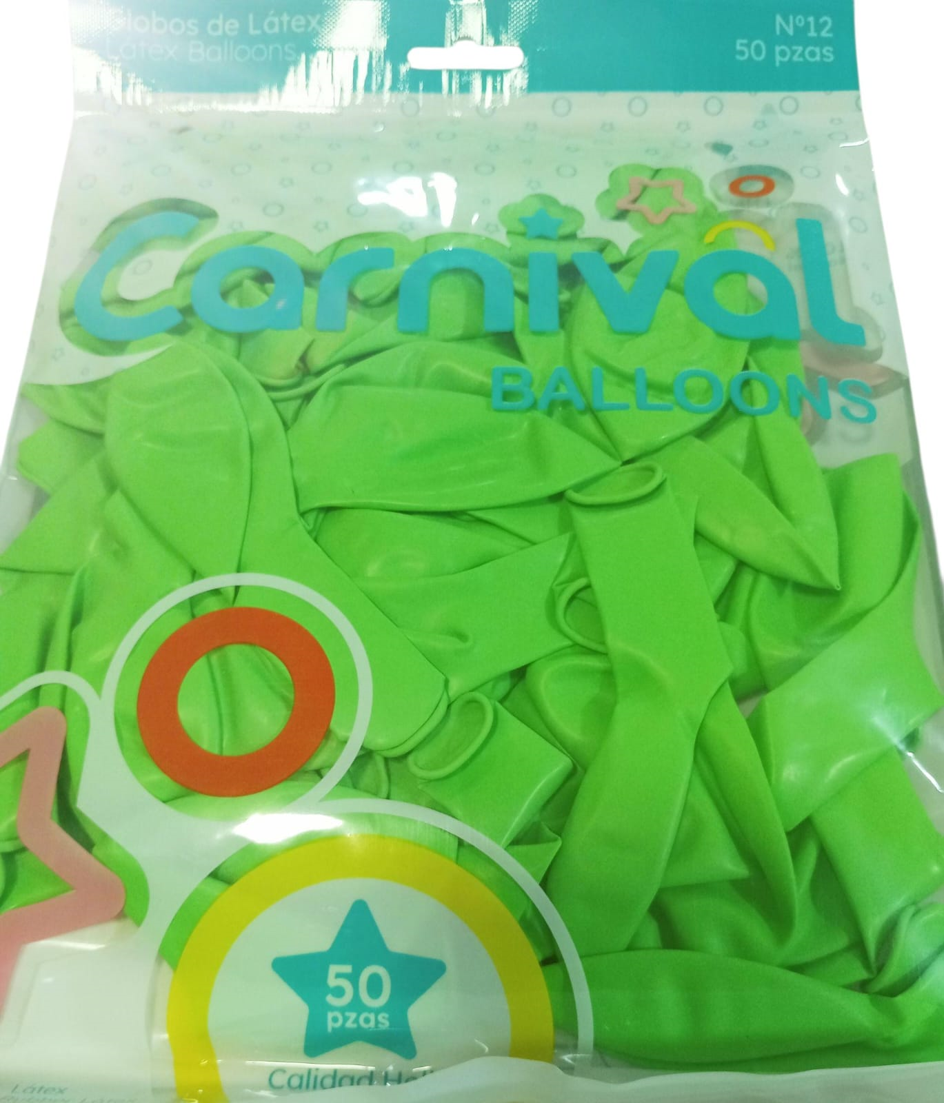 CARNIVAL GLOBO 12P 50U VRD LM