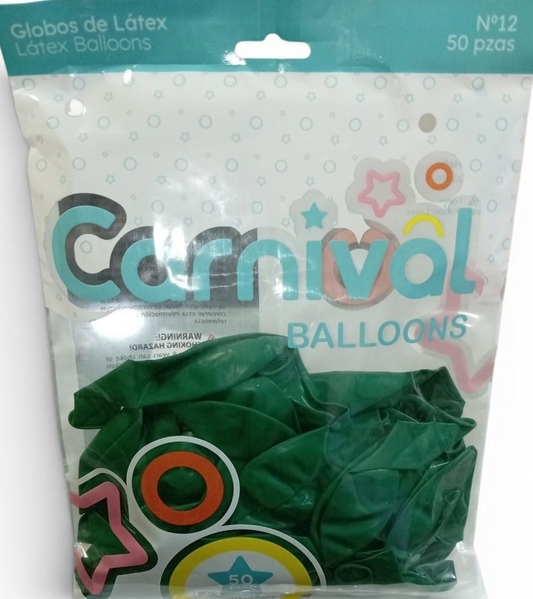 CARNIVAL GLOBOS 12P 50U VERDE