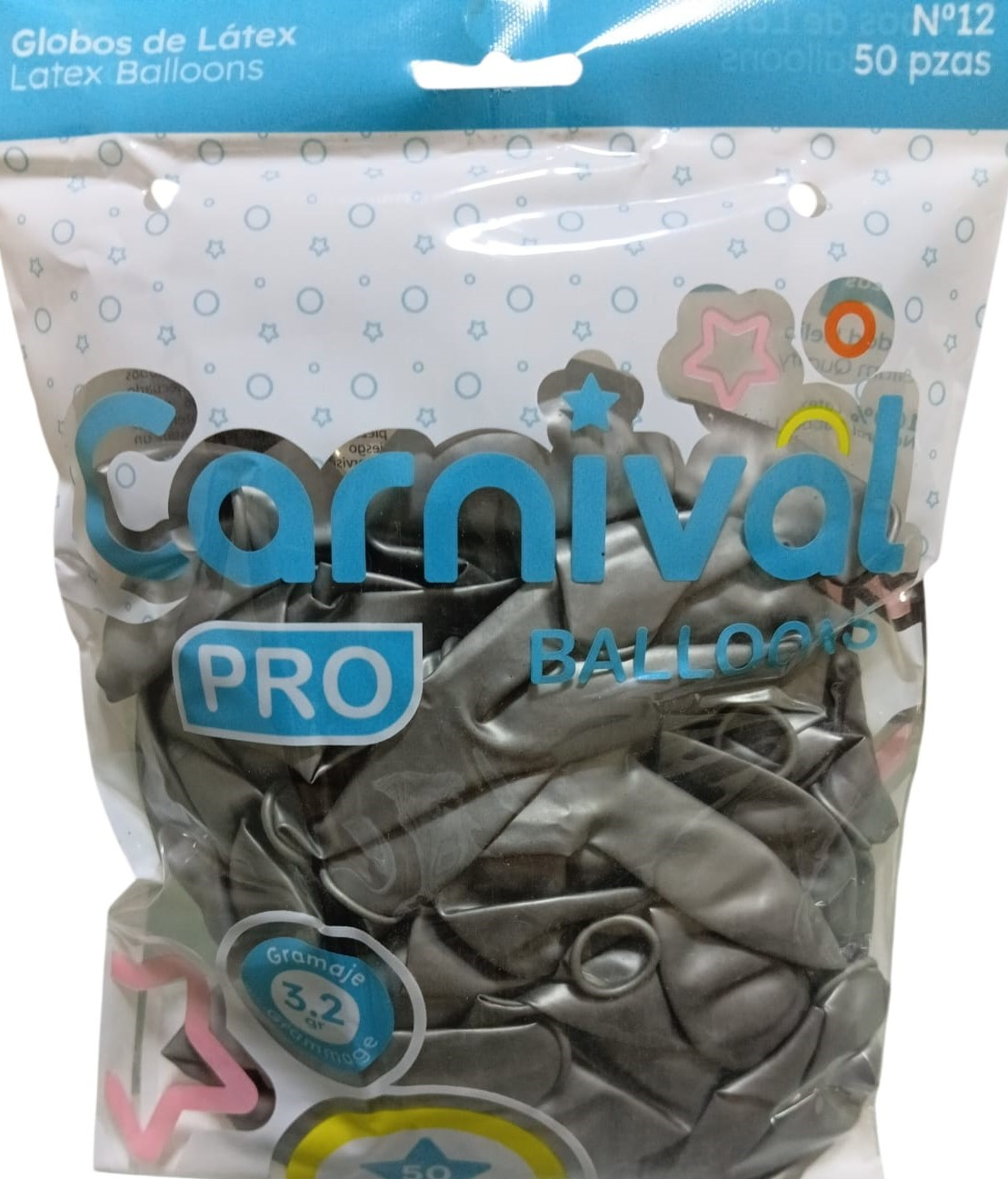 CARNIVAL GLOBOS 12P 50U PLATEA