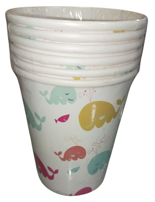 VASOS BABY SHOWER BALLENA NIÑA