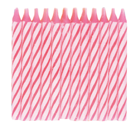 VELAS ESPIRAL 12UDS ROSA