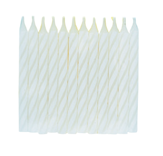 VELAS ESPIRAL 12UDS BLANCA
