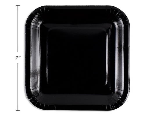 PLATO CUADRADO NEGRO 16UN 7 P