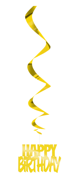 DECO ESPIRAL HAPPY BDAY DORADA