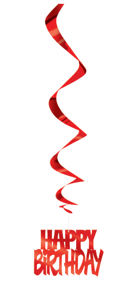 DECO ESPIRAL HAPPY BDAY ROJA