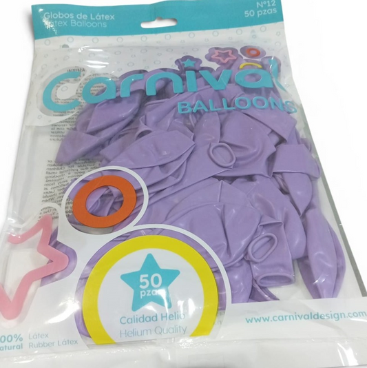 CARNIVAL GLOBOS 12P 50U MORADO