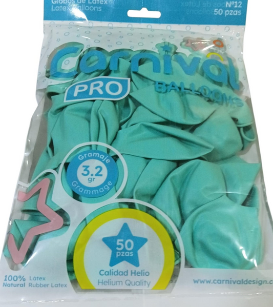CARNIVAL GLOBOS 12P 50U TURQUE