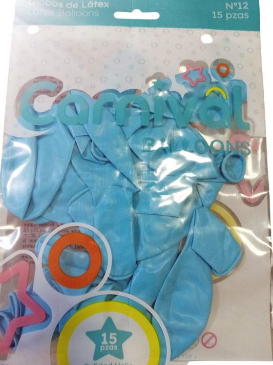 CARNIVAL GLOBOS 12 PG 15UD AZU