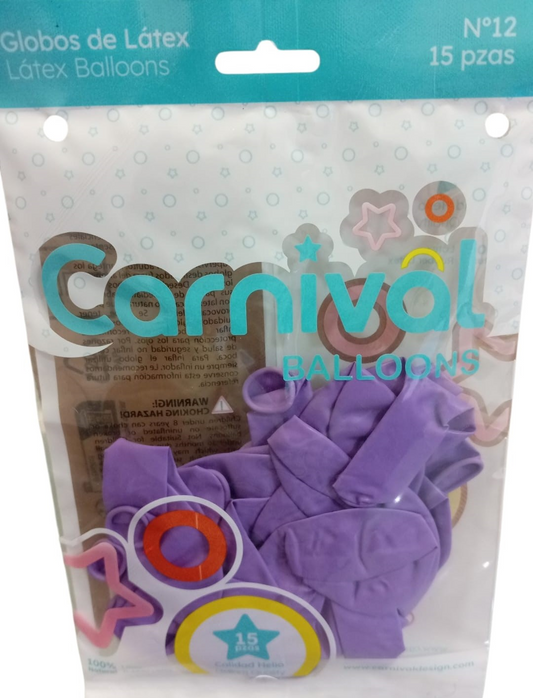 CARNIVAL GLOBOS 12 PG 15UD MOR
