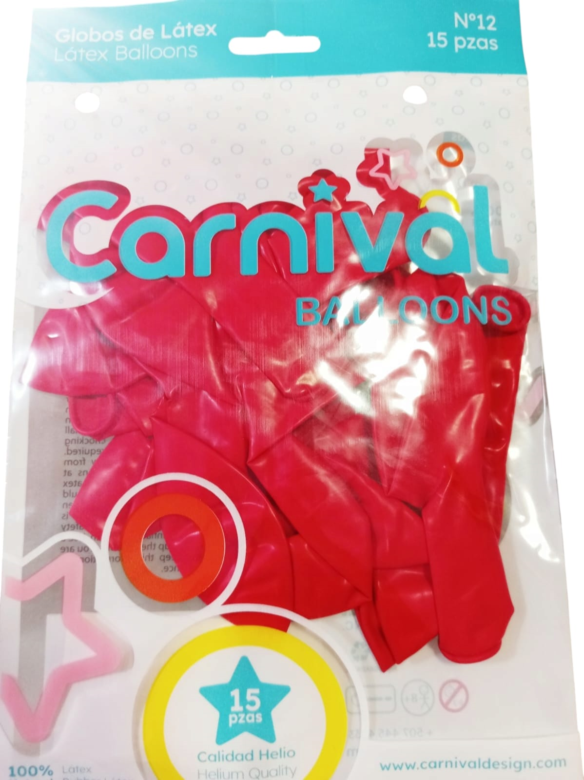 CARNIVAL GLOBOS 12PG 15U ROJO