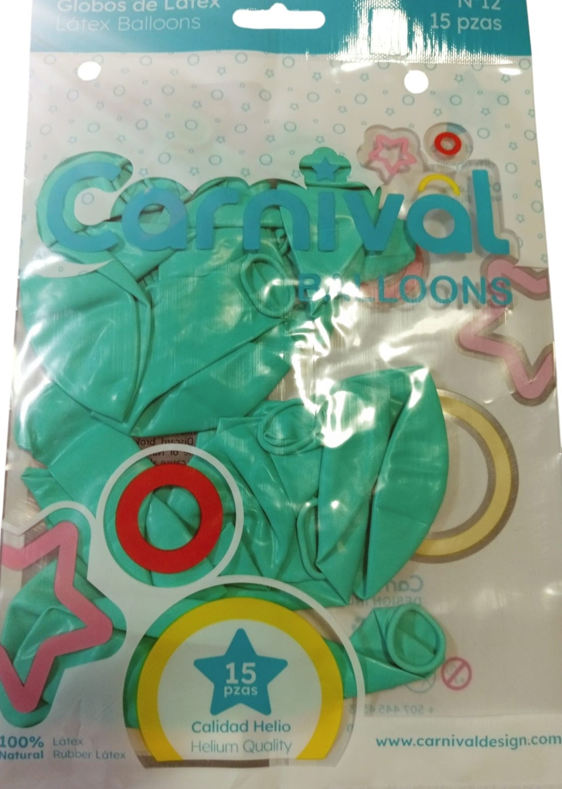 CARNIVAL GLOBOS 12PG 15U TURQU