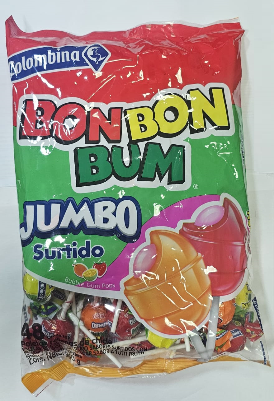 BON BON BUM SURTIDO JUMBO 50X2