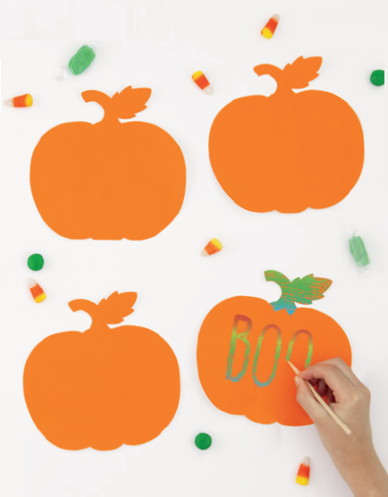 SCRATCH ART CALABAZA C/PALITOS