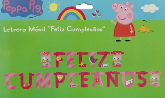 LETRERO FELIZ CUMPLE PEPPA