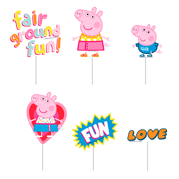 TOPPER DECORATIVO PEPPA 6UDS