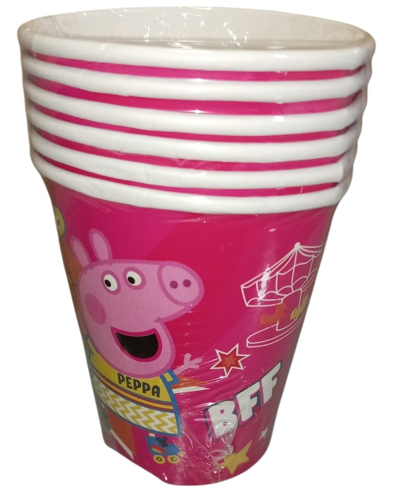 VASOS CARTON PEPPA 9OZ 6 UDS