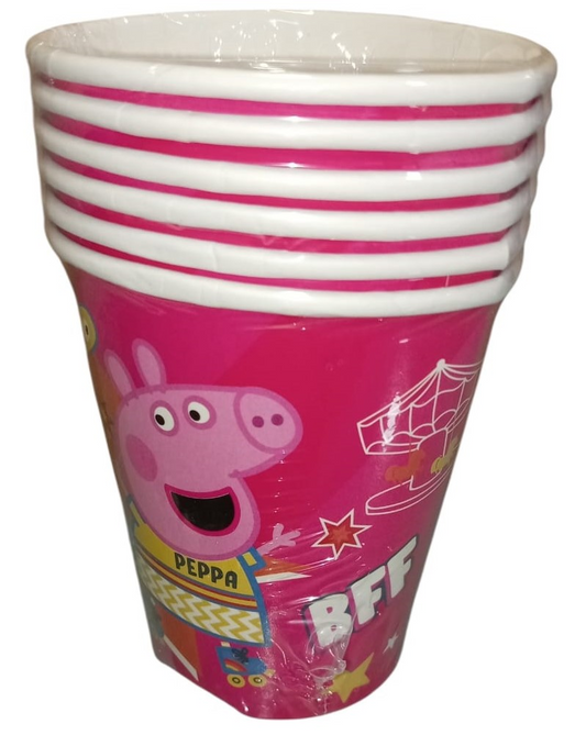 VASOS CARTON PEPPA 9OZ 6 UDS