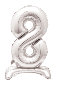 GLOBOS STND NUM 8 PLATA