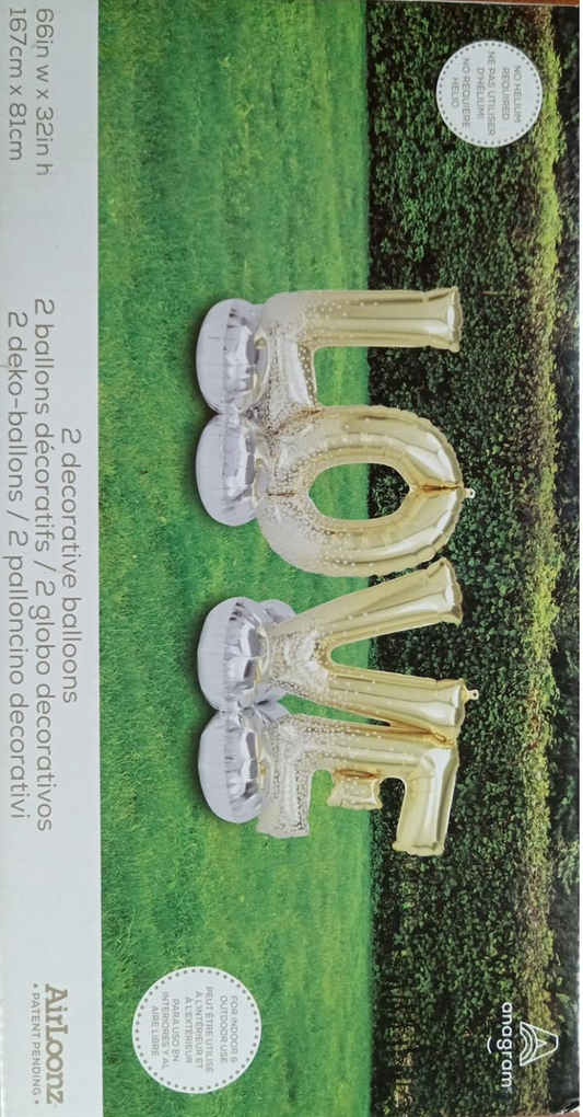 GLOBO AIRLLONZ LOVE DORADO Y P