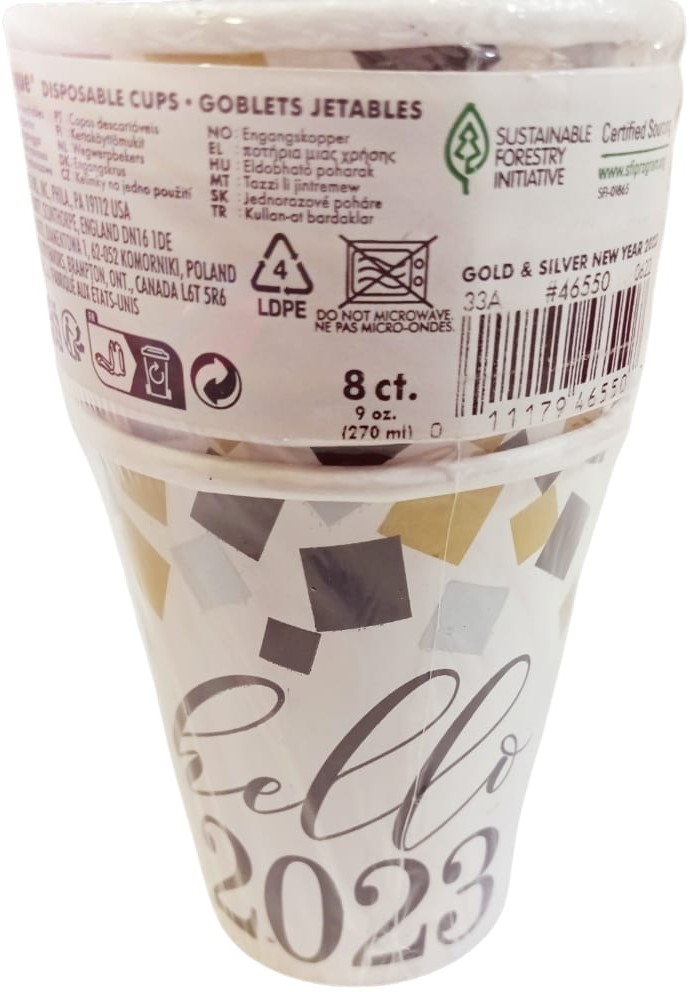 VASOS 9OZ  HP NEW YEAR 8U