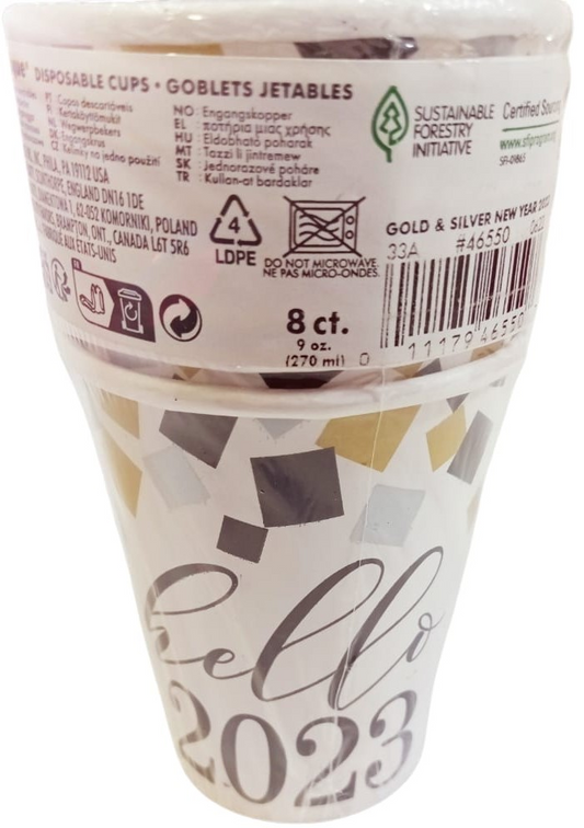 VASOS 9OZ  HP NEW YEAR 8U