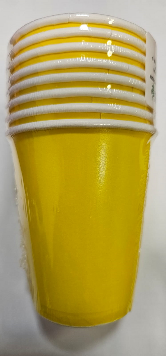VASO AMARILLO NEON 8 UDS