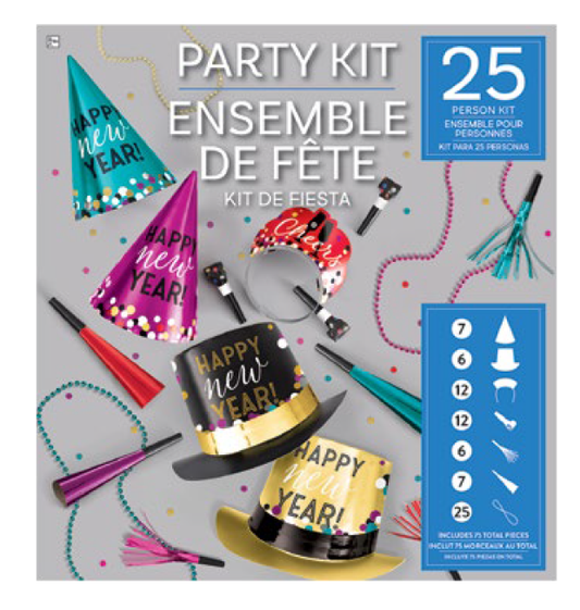 PARTY KIT 25P HATS COLOR HPNY