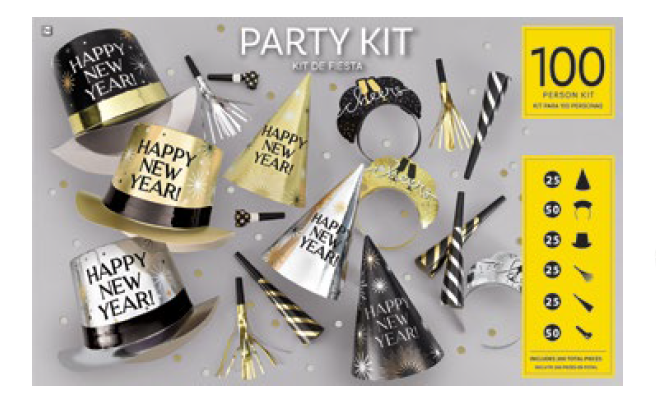 PARTY KIT 100P BSG HATS HPNY