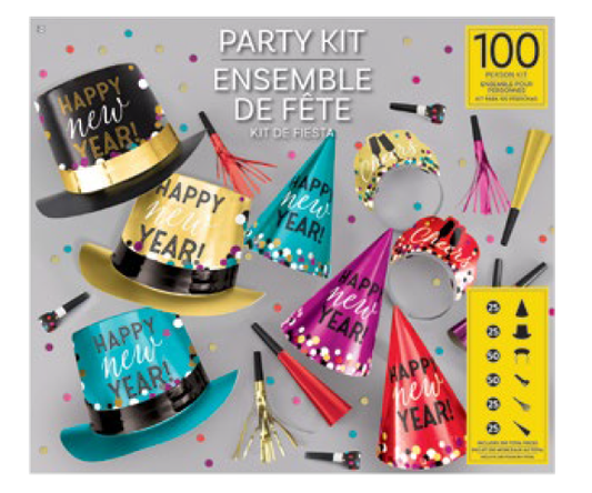 PARTY KIT 100P TOP HATS COLOR
