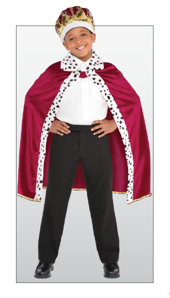 DISFRAZ CAPA CORONA REY INF RO