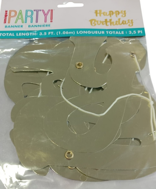 LETRERO HPY BIRTHDAY GOLD 6P