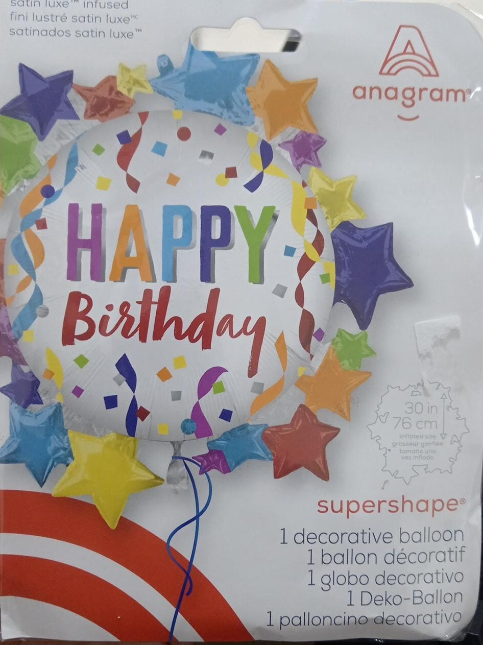 GLOBO SUPERSHAPE HAPPY BIRTHDA