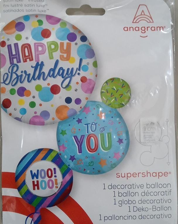 GLOBO SUPERSHAPE HAPPY BIRTHDA