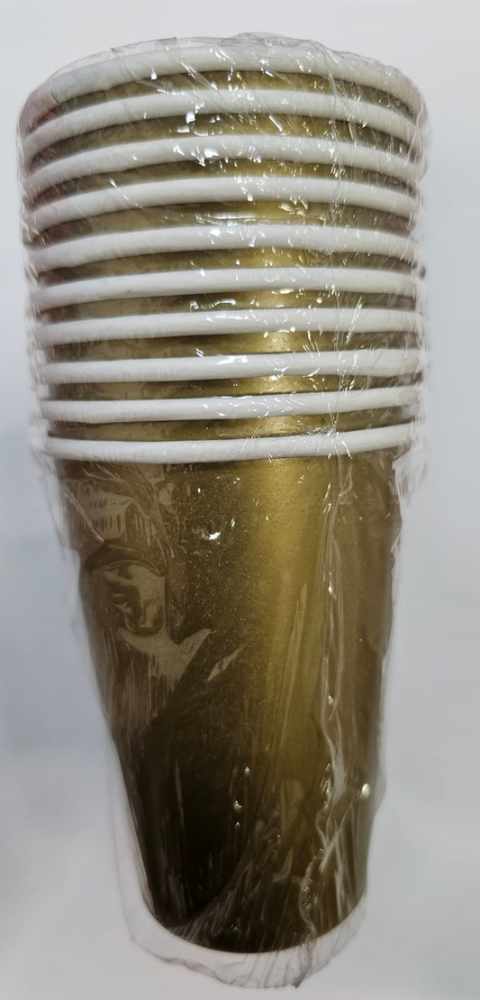 VASOS 12 PZ 10 UDS DORADO