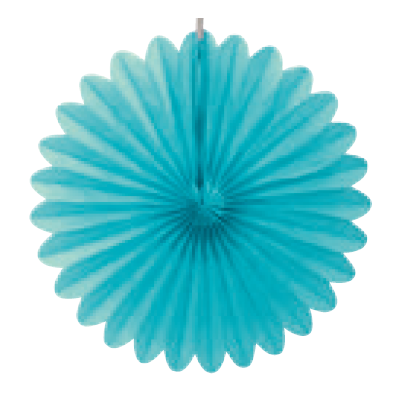 ABANICOS PAPEL 6PG AZUL TEAL