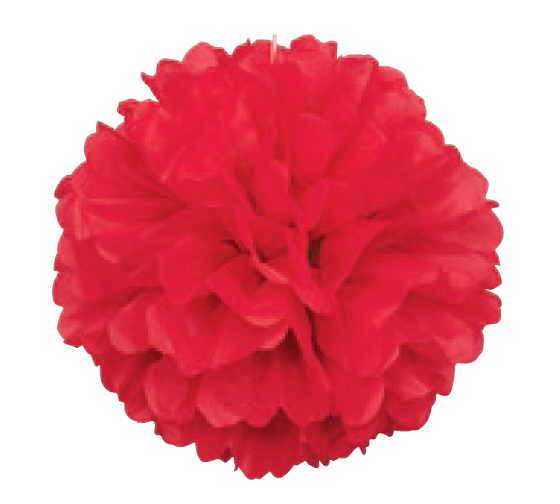 3 COLGANTES FLUFFY ROJO