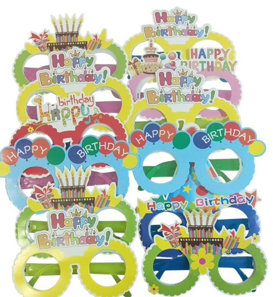 LENTES CARTON HAPPY BDAY 12UDS