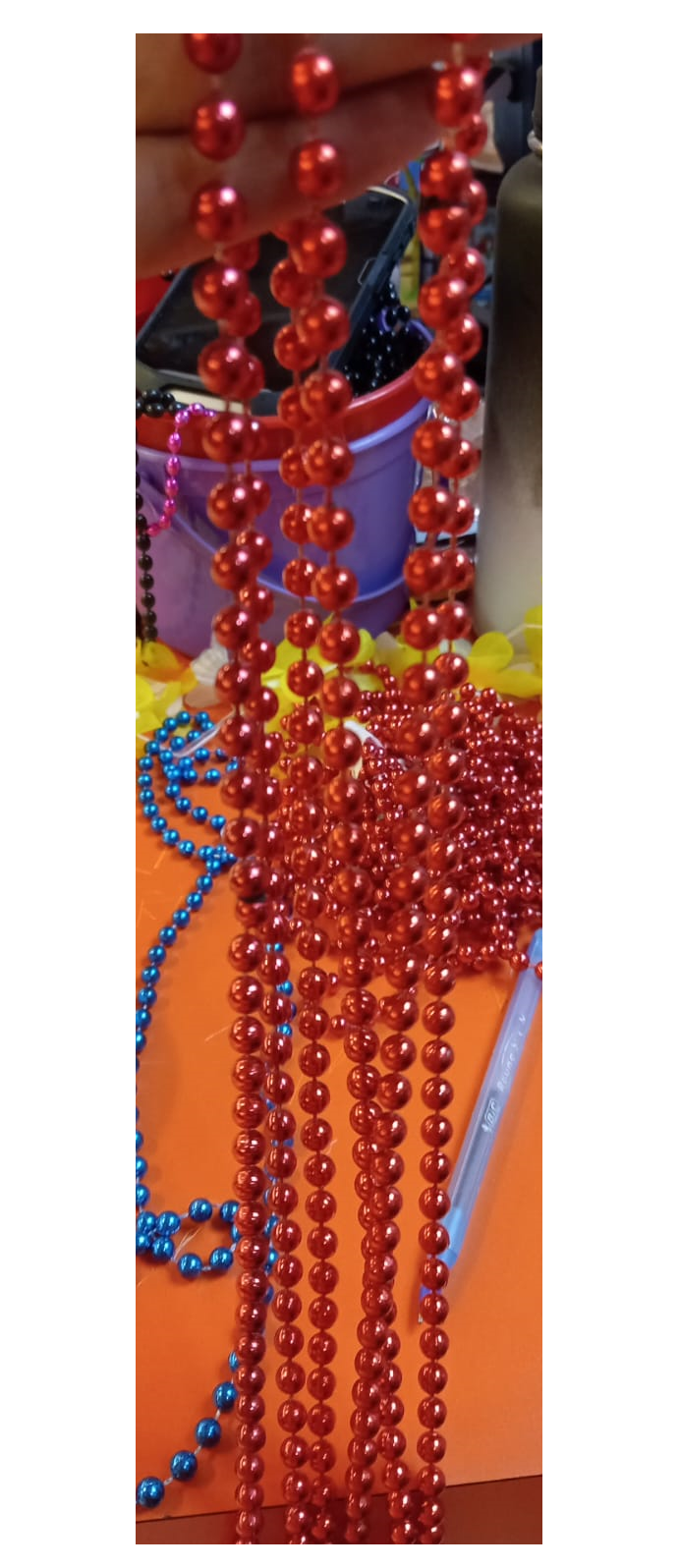 COLLAR BOLAS UD 30PG ROJA BEAD
