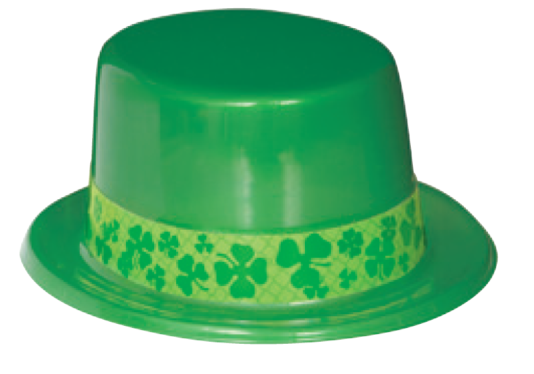 SOMBRERO PLAST VERDE TREBOL